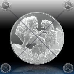 1oz NIUE 1 DOLLAR 2022 (APEX PREDATORS - LION vs. HYENAS) BU